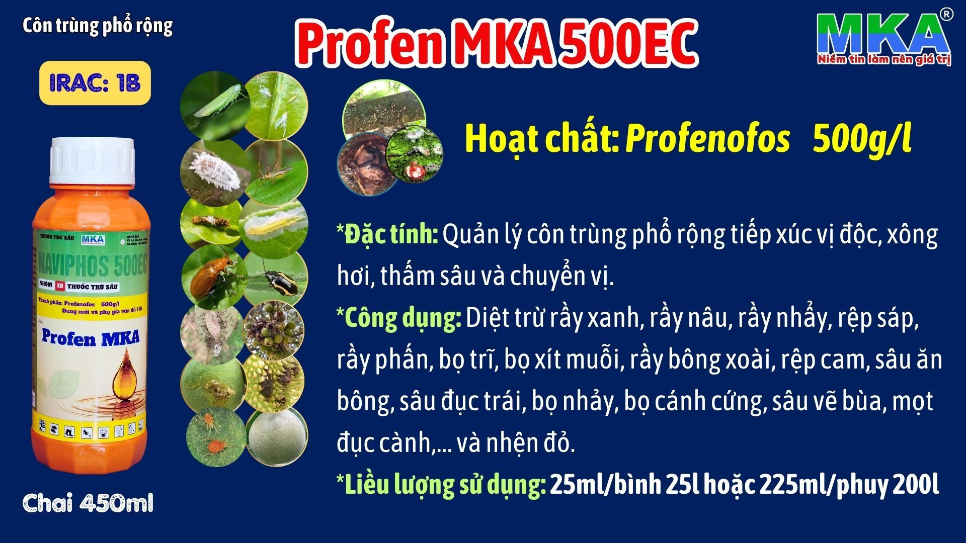 Profen MKA hoạt chất Profenofos diệt trừ rầy xanh